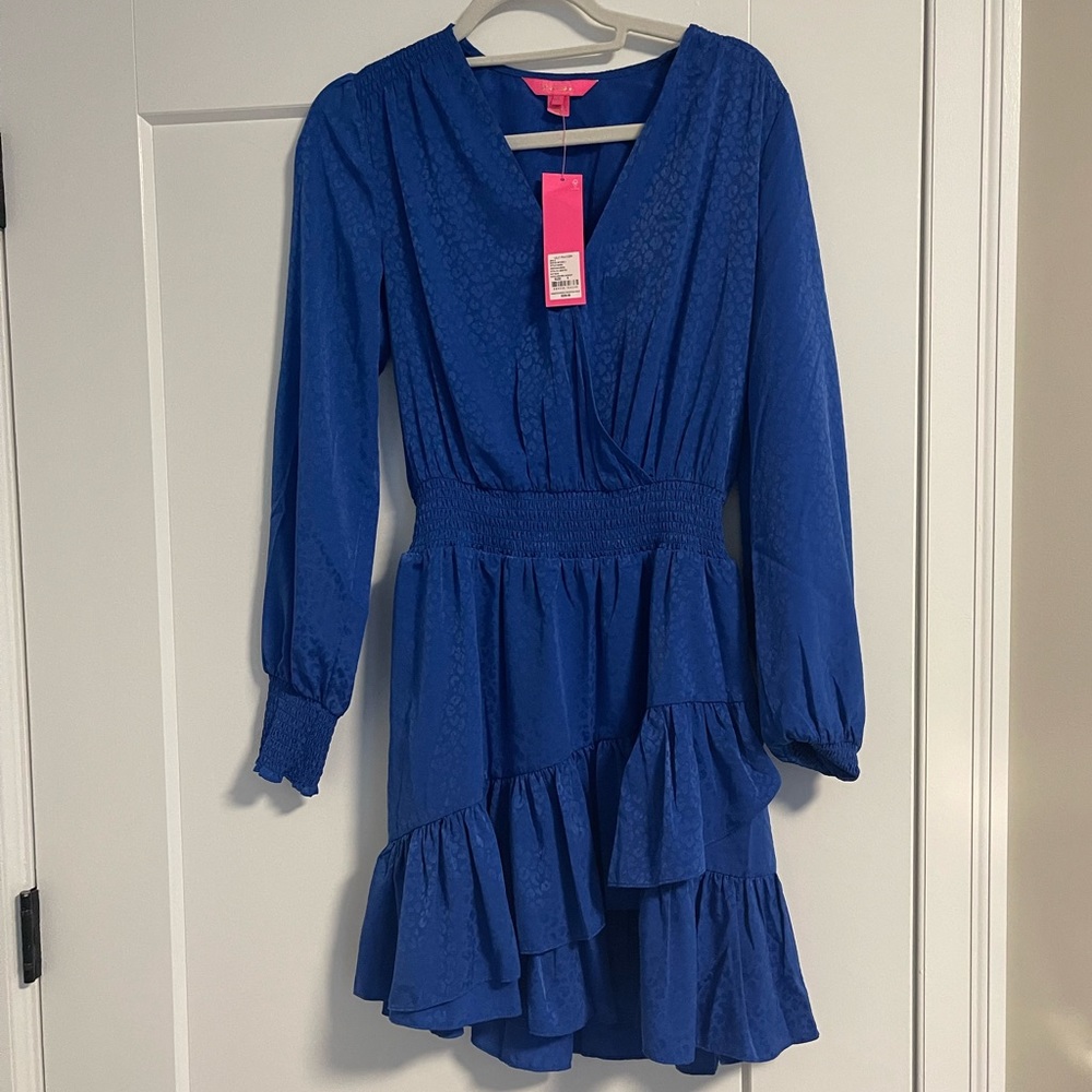 NWT Lilly Pulitzer Cristiana Blue Ikat Leopard Jacquard size 6